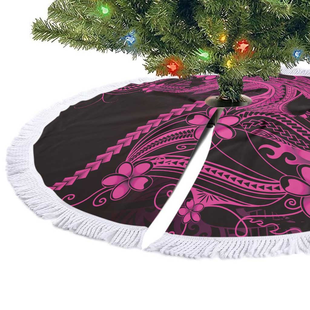 Pink Black Aloha Hawaii Tree Skirt Polynesian Shark Tattoo With Plumeria LT14 - Polynesian Pride