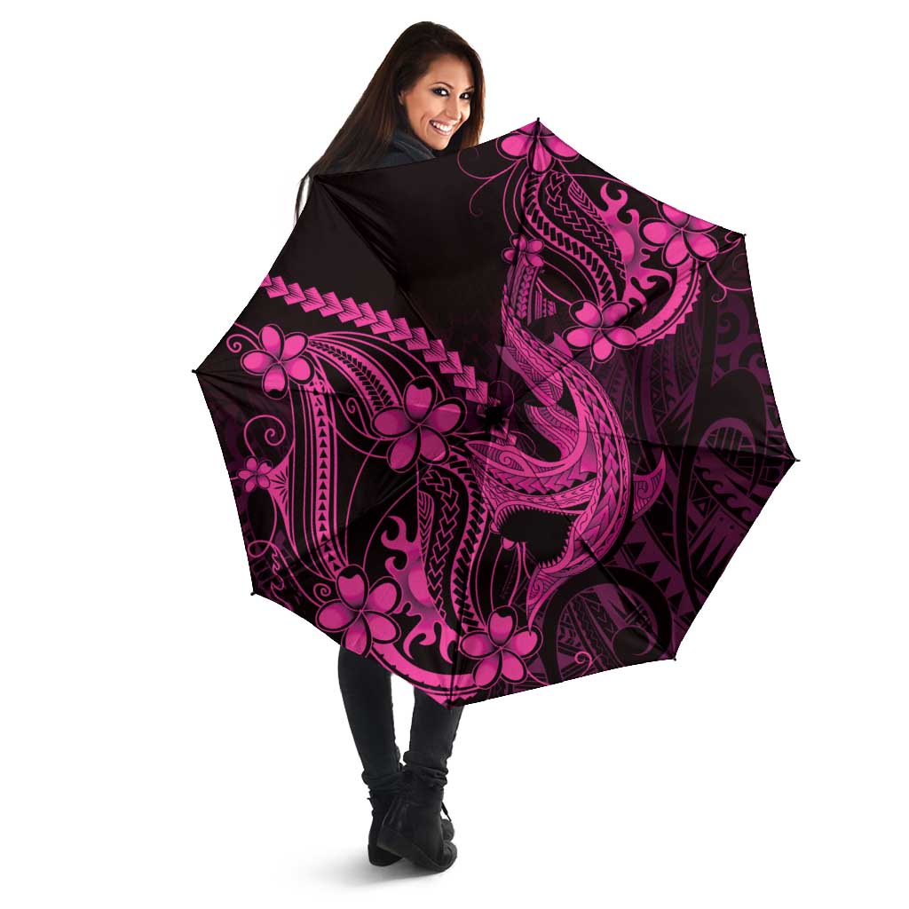 Pink Black Aloha Hawaii Umbrella Polynesian Shark Tattoo With Plumeria LT14 - Polynesian Pride