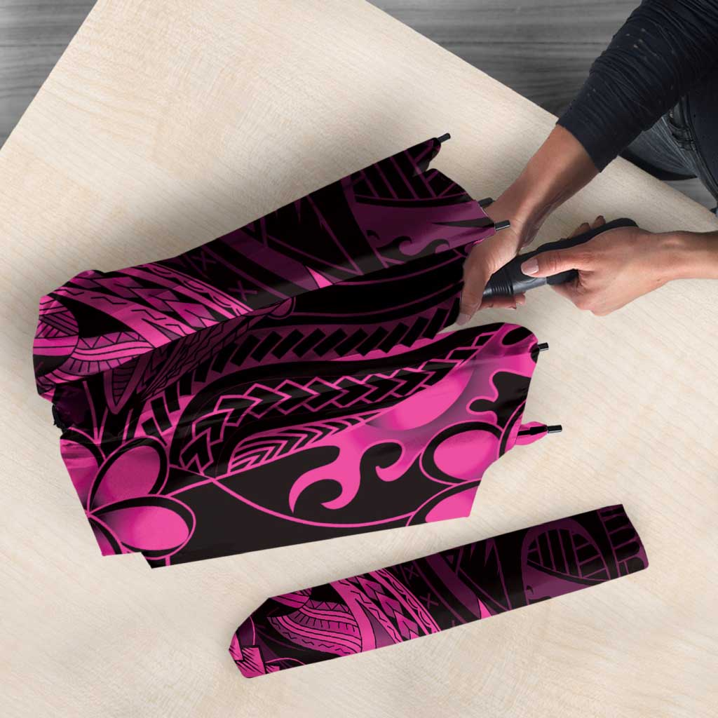 Pink Black Aloha Hawaii Umbrella Polynesian Shark Tattoo With Plumeria LT14 - Polynesian Pride