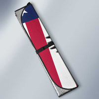 United States and American Samoa Auto Sun Shade USA Flag Eagle With Seal Tropical Flowers LT14 - Polynesian Pride