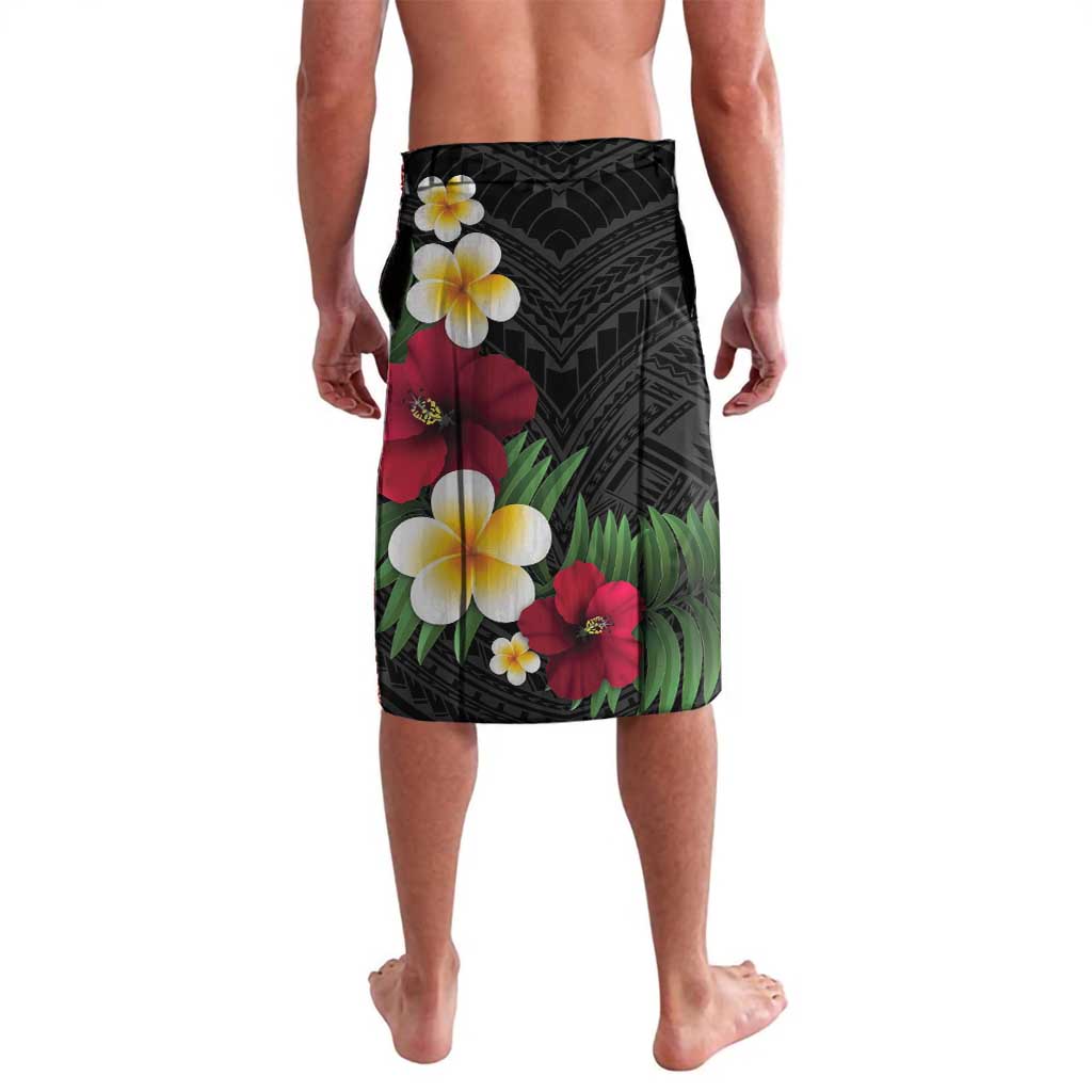 United States and American Samoa Lavalava USA Flag Eagle With Seal Tropical Flowers