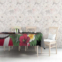 United States and American Samoa Tablecloth USA Flag Eagle With Seal Tropical Flowers LT14 - Polynesian Pride