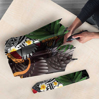 United States and American Samoa Umbrella USA Flag Eagle With Seal Tropical Flowers LT14 - Polynesian Pride