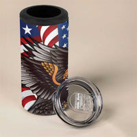 United States and Northern Mariana Islands 4 in 1 Can Cooler Tumbler USA Flag Eagle CNMI Latte Stone Tropical Flowers