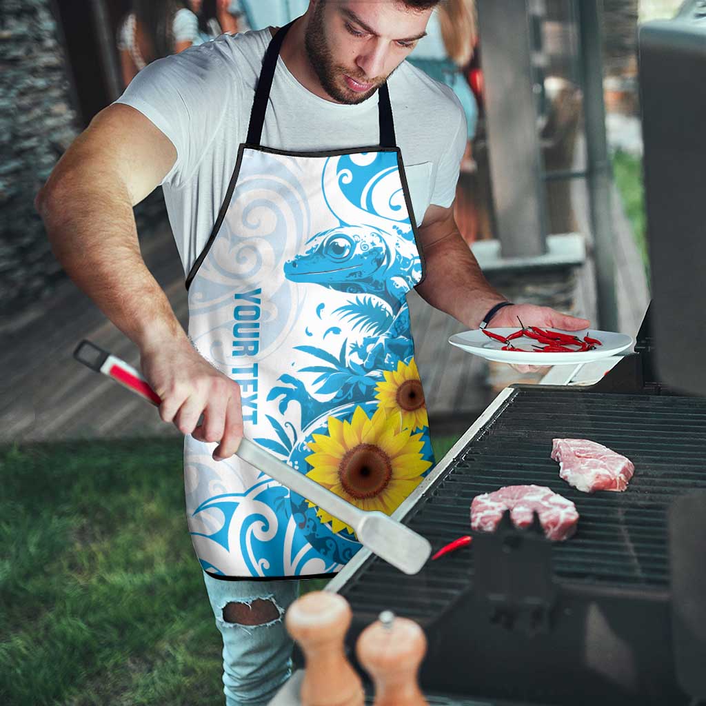 New Zealand Autism Awareness Month Apron Takiwatanga Maori Lizard With Sunflower - Polynesian Pride