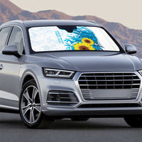 New Zealand Autism Awareness Month Auto Sun Shade Takiwatanga Maori Lizard With Sunflower - Polynesian Pride