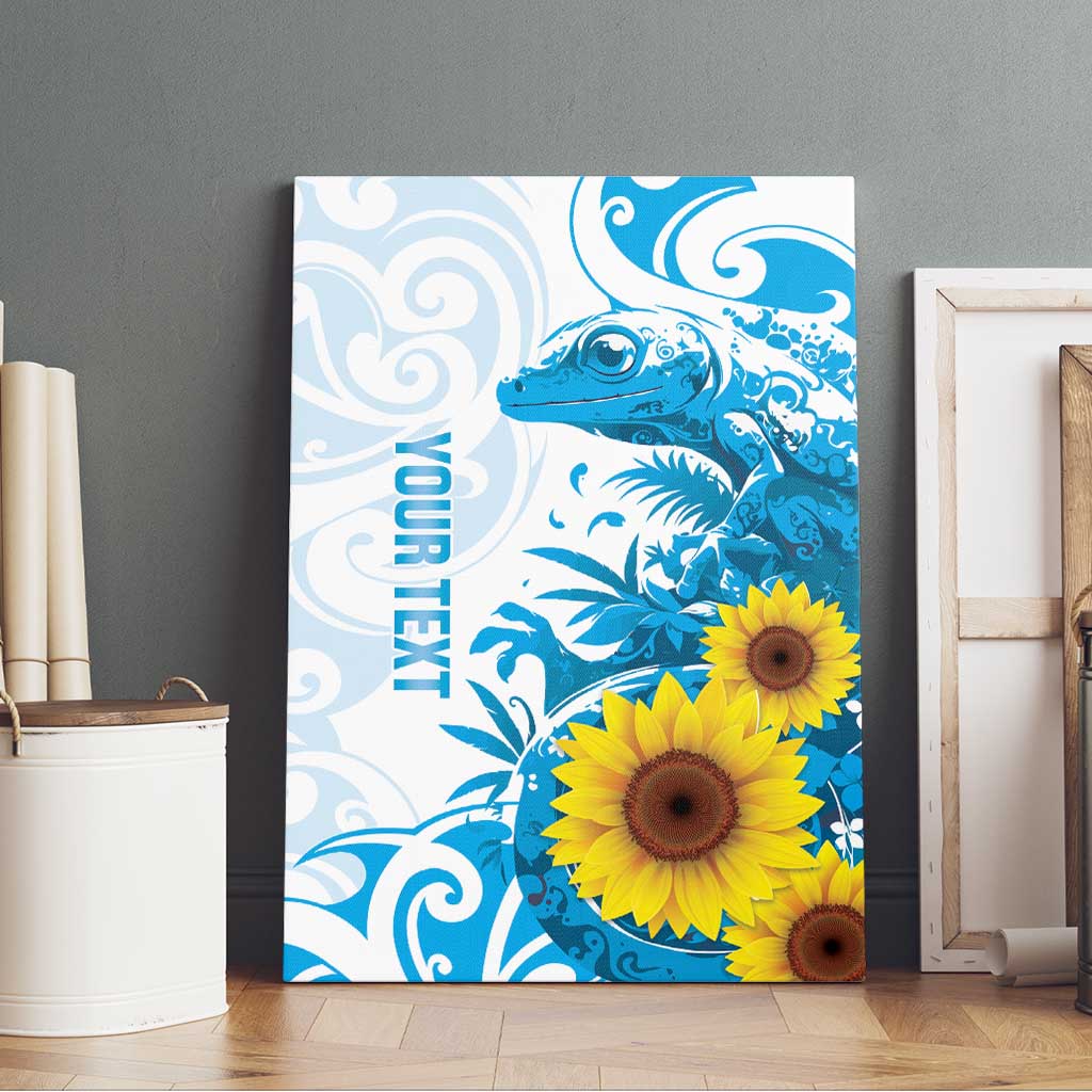 New Zealand Autism Awareness Month Canvas Wall Art Takiwatanga Maori Lizard With Sunflower