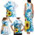 New Zealand Autism Awareness Month Family Matching Tank Maxi Dress and Hawaiian Shirt Takiwatanga Maori Lizard With Sunflower