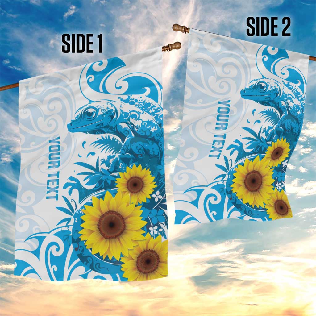New Zealand Autism Awareness Month Garden Flag Takiwatanga Maori Lizard With Sunflower