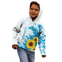 New Zealand Autism Awareness Month Kid Hoodie Takiwatanga Maori Lizard With Sunflower