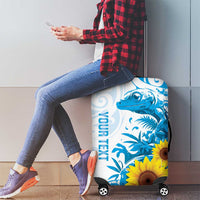 New Zealand Autism Awareness Month Luggage Cover Takiwatanga Maori Lizard With Sunflower
