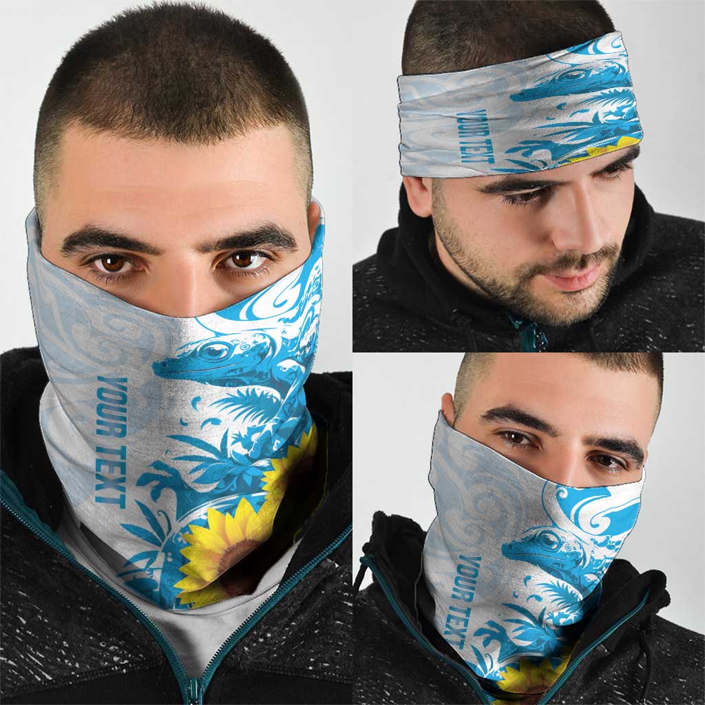 New Zealand Autism Awareness Month Neck Gaiter Takiwatanga Maori Lizard With Sunflower - Polynesian Pride