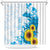 New Zealand Autism Awareness Month Shower Curtain Takiwatanga Maori Lizard With Sunflower