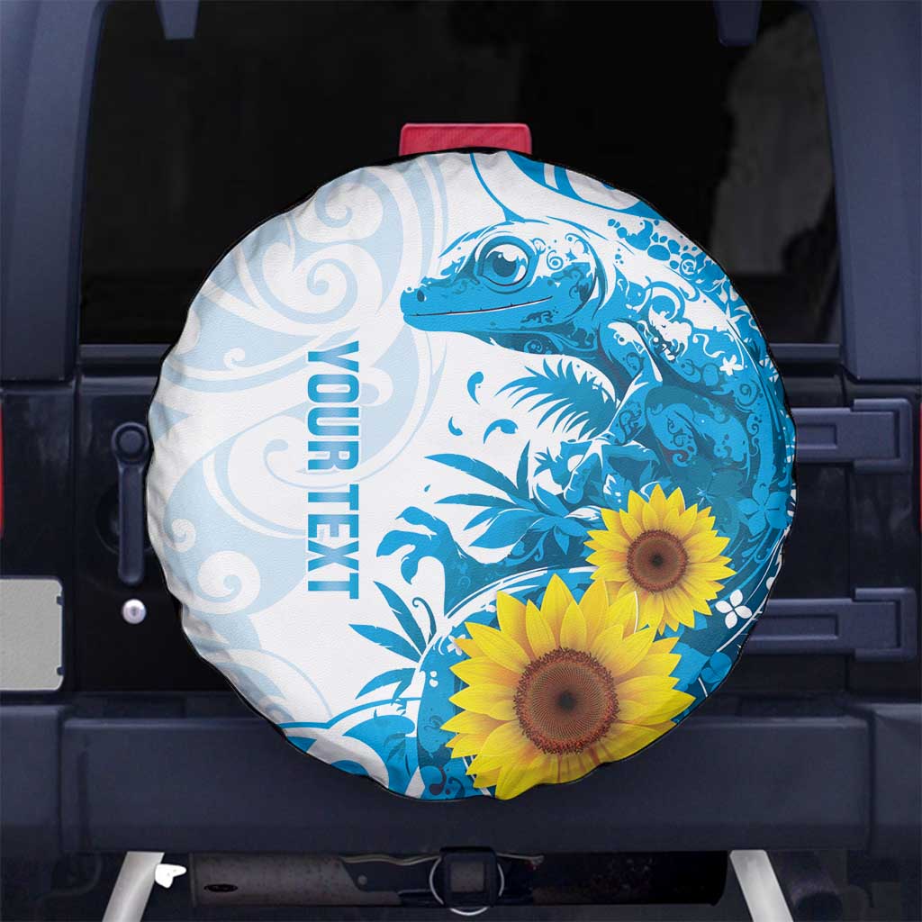 New Zealand Autism Awareness Month Spare Tire Cover Takiwatanga Maori Lizard With Sunflower
