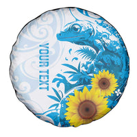 New Zealand Autism Awareness Month Spare Tire Cover Takiwatanga Maori Lizard With Sunflower