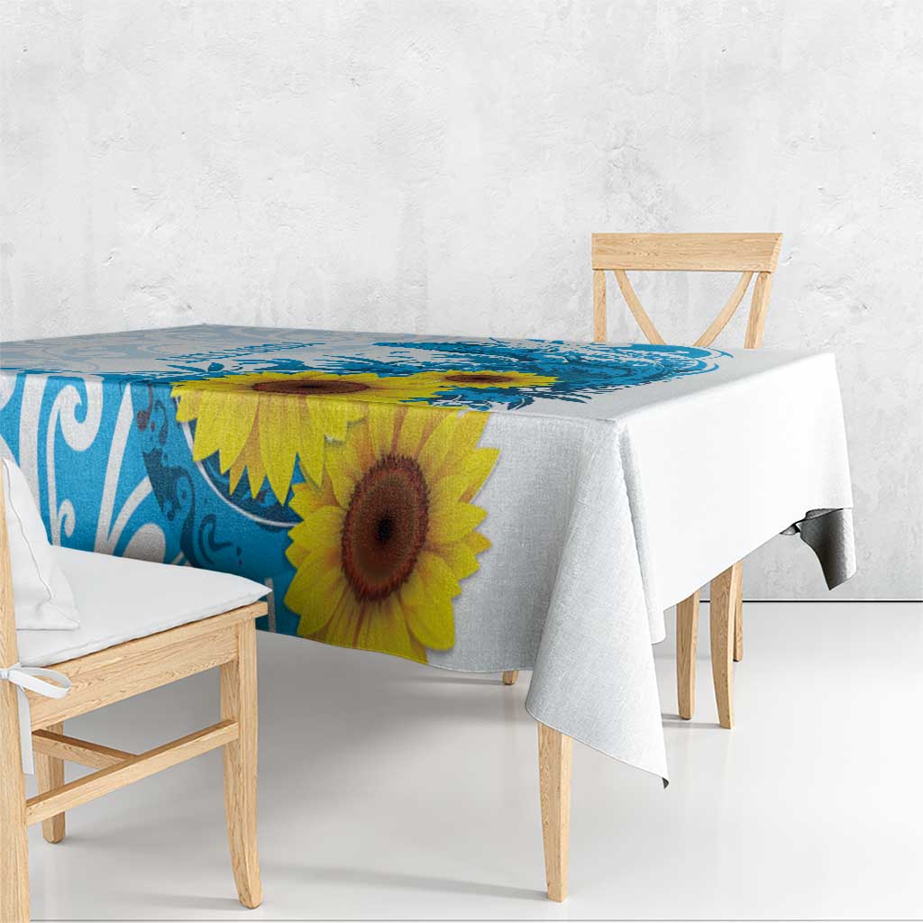 New Zealand Autism Awareness Month Tablecloth Takiwatanga Maori Lizard With Sunflower
