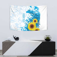 New Zealand Autism Awareness Month Tapestry Takiwatanga Maori Lizard With Sunflower