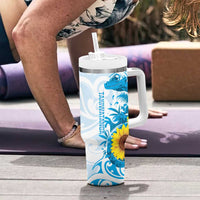 New Zealand Autism Awareness Month Tumbler With Handle Takiwatanga Maori Lizard With Sunflower