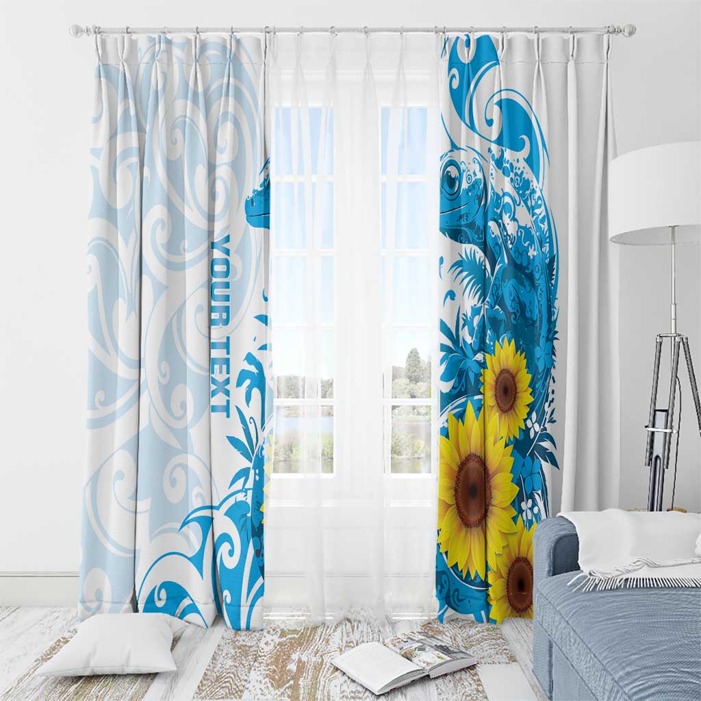 New Zealand Autism Awareness Month Window Curtain Takiwatanga Maori Lizard With Sunflower