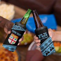 Fiji Rugby 2025 Custom 4 in 1 Can Cooler Tumbler Fijian Tapa Toso Viti Toso - Black