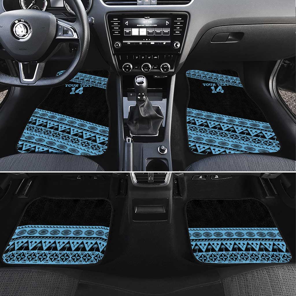Fiji Rugby 2025 Custom Car Mats Fijian Tapa Toso Viti Toso - Black