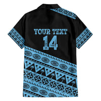 Fiji Rugby 2025 Custom Family Matching Tank Maxi Dress and Hawaiian Shirt Fijian Tapa Toso Viti Toso - Black