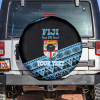 Fiji Rugby 2025 Custom Spare Tire Cover Fijian Tapa Toso Viti Toso - Black