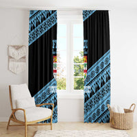 Fiji Rugby 2025 Custom Window Curtain Fijian Tapa Toso Viti Toso - Black