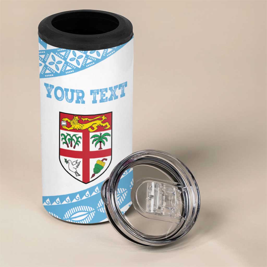 Fiji Rugby 2025 Custom 4 in 1 Can Cooler Tumbler Fijian Tapa Toso Viti Toso - White