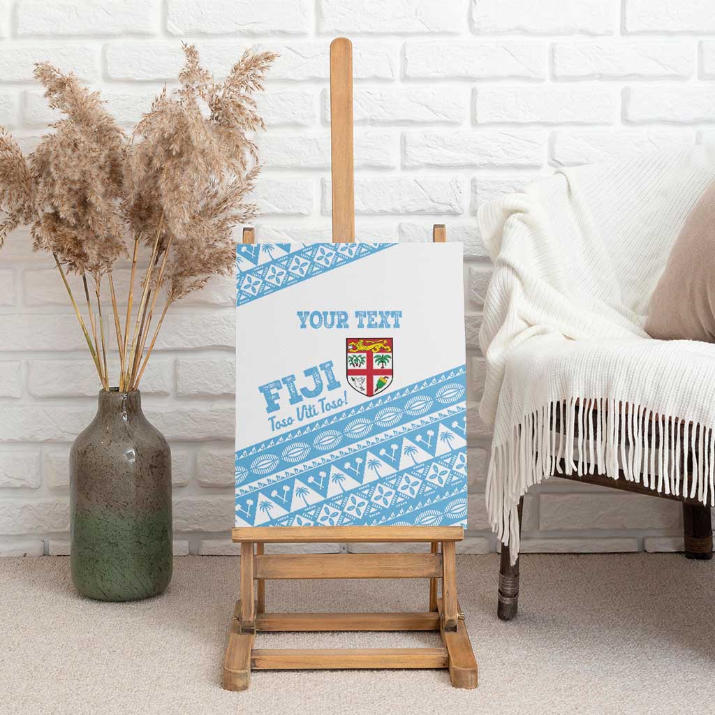 Fiji Rugby 2025 Custom Canvas Wall Art Fijian Tapa Toso Viti Toso - White