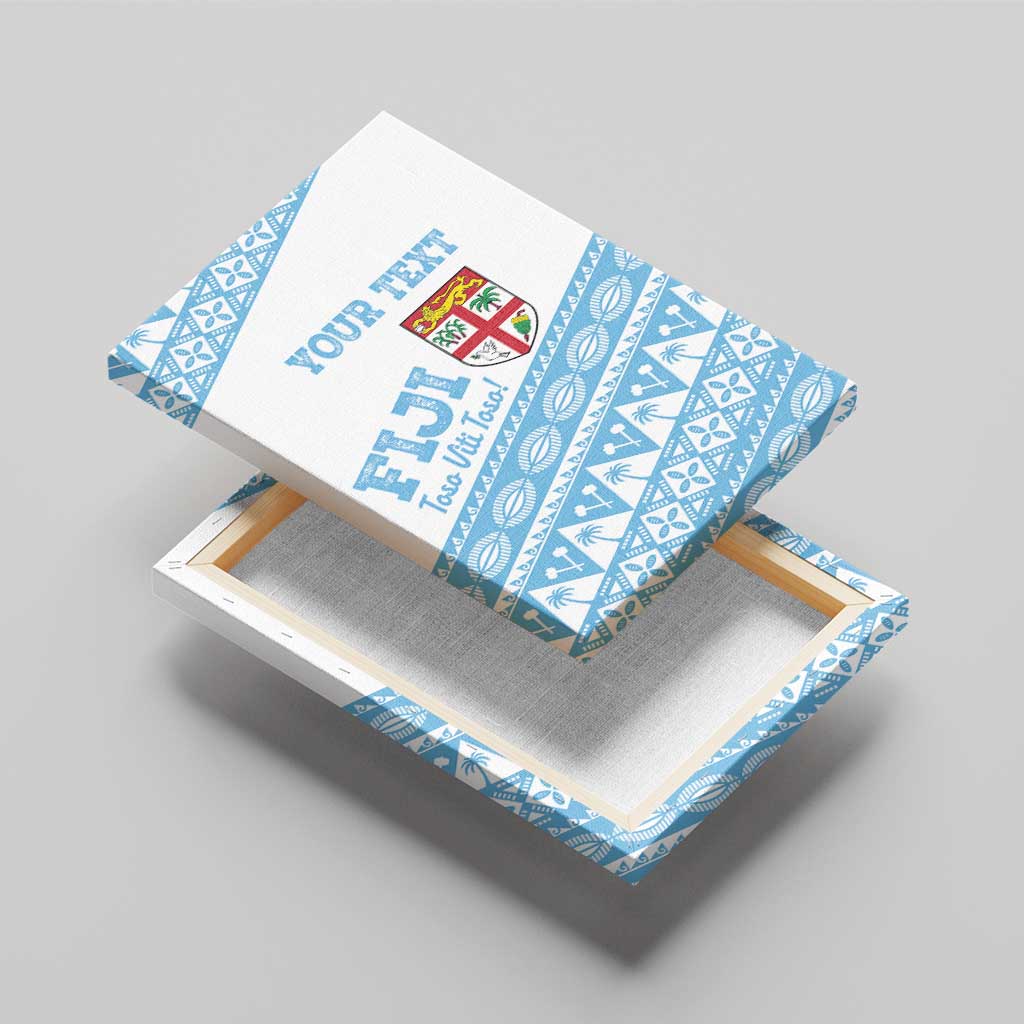 Fiji Rugby 2025 Custom Canvas Wall Art Fijian Tapa Toso Viti Toso - White