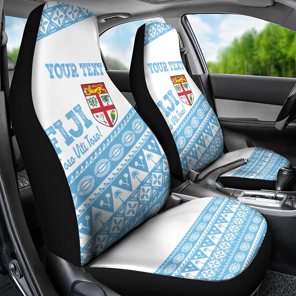 Fiji Rugby 2025 Custom Car Seat Cover Fijian Tapa Toso Viti Toso - White