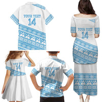 Fiji Rugby 2025 Custom Family Matching Puletasi and Hawaiian Shirt Fijian Tapa Toso Viti Toso - White