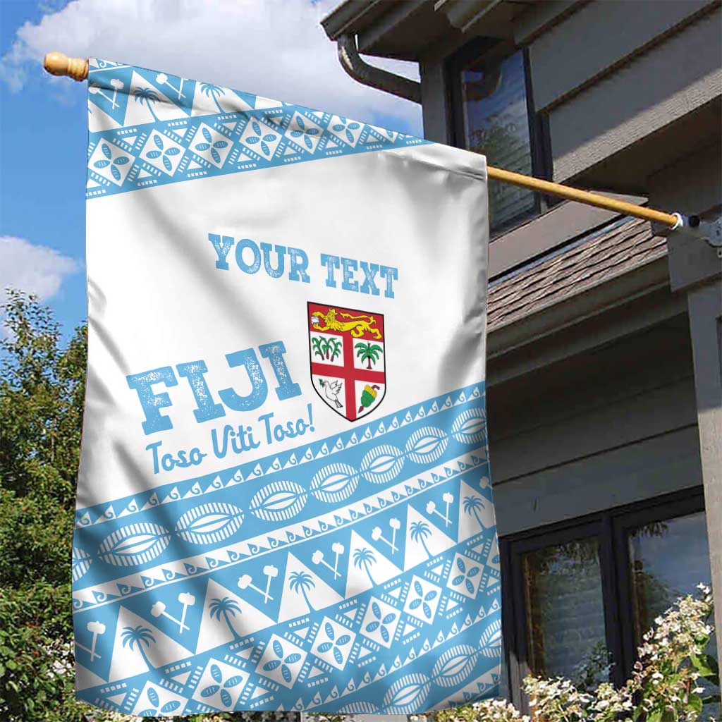 Fiji Rugby 2025 Custom Garden Flag Fijian Tapa Toso Viti Toso - White
