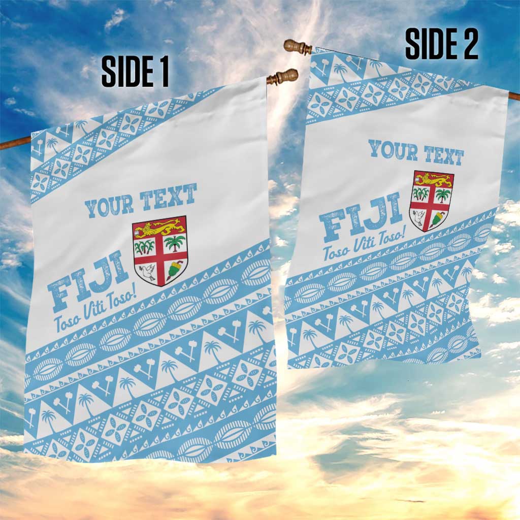Fiji Rugby 2025 Custom Garden Flag Fijian Tapa Toso Viti Toso - White