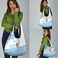 Fiji Rugby 2025 Custom Grocery Bag Fijian Tapa Toso Viti Toso - White