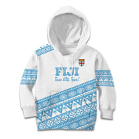 Fiji Rugby 2025 Custom Kid Hoodie Fijian Tapa Toso Viti Toso - White