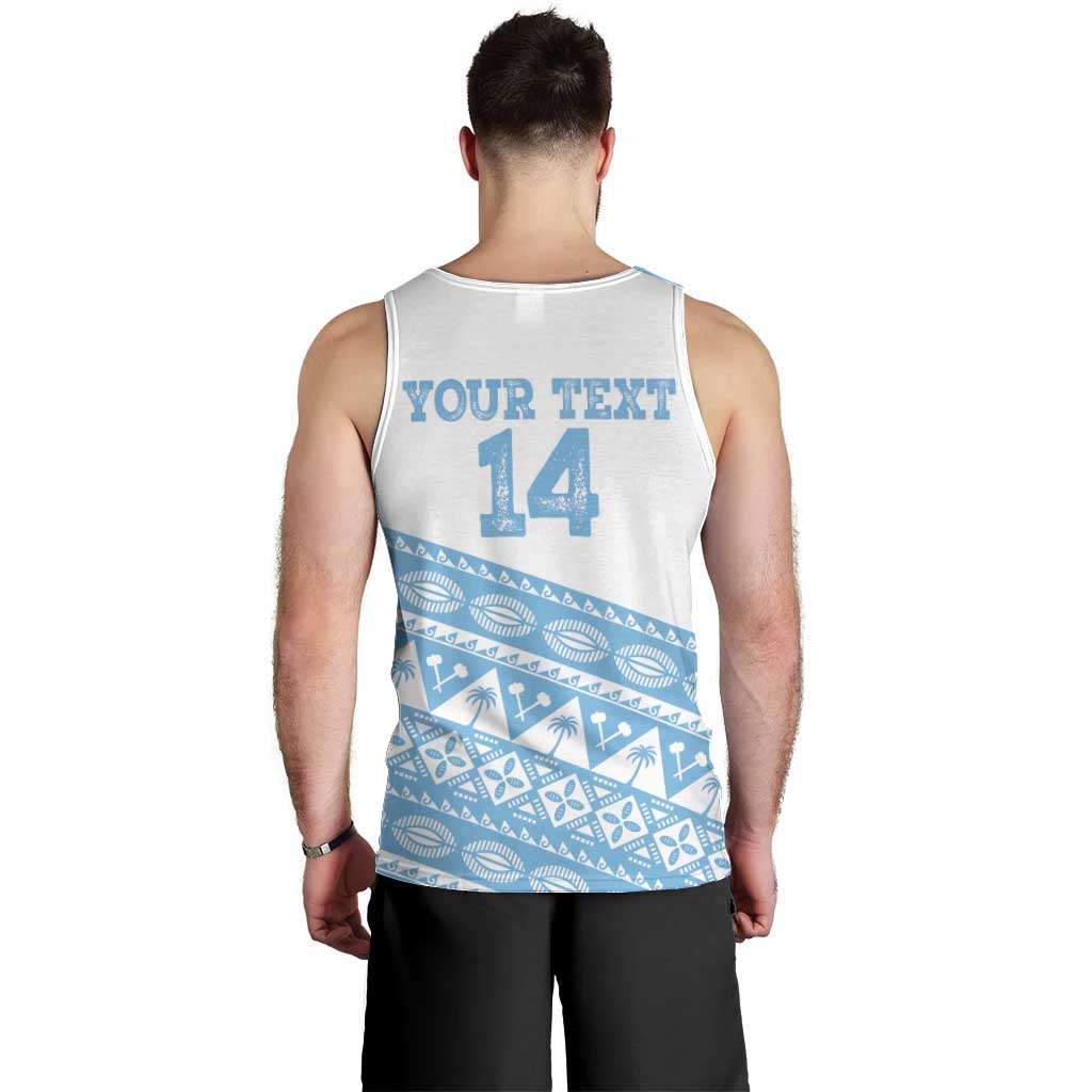 Fiji Rugby 2025 Custom Men Tank Top Fijian Tapa Toso Viti Toso - White