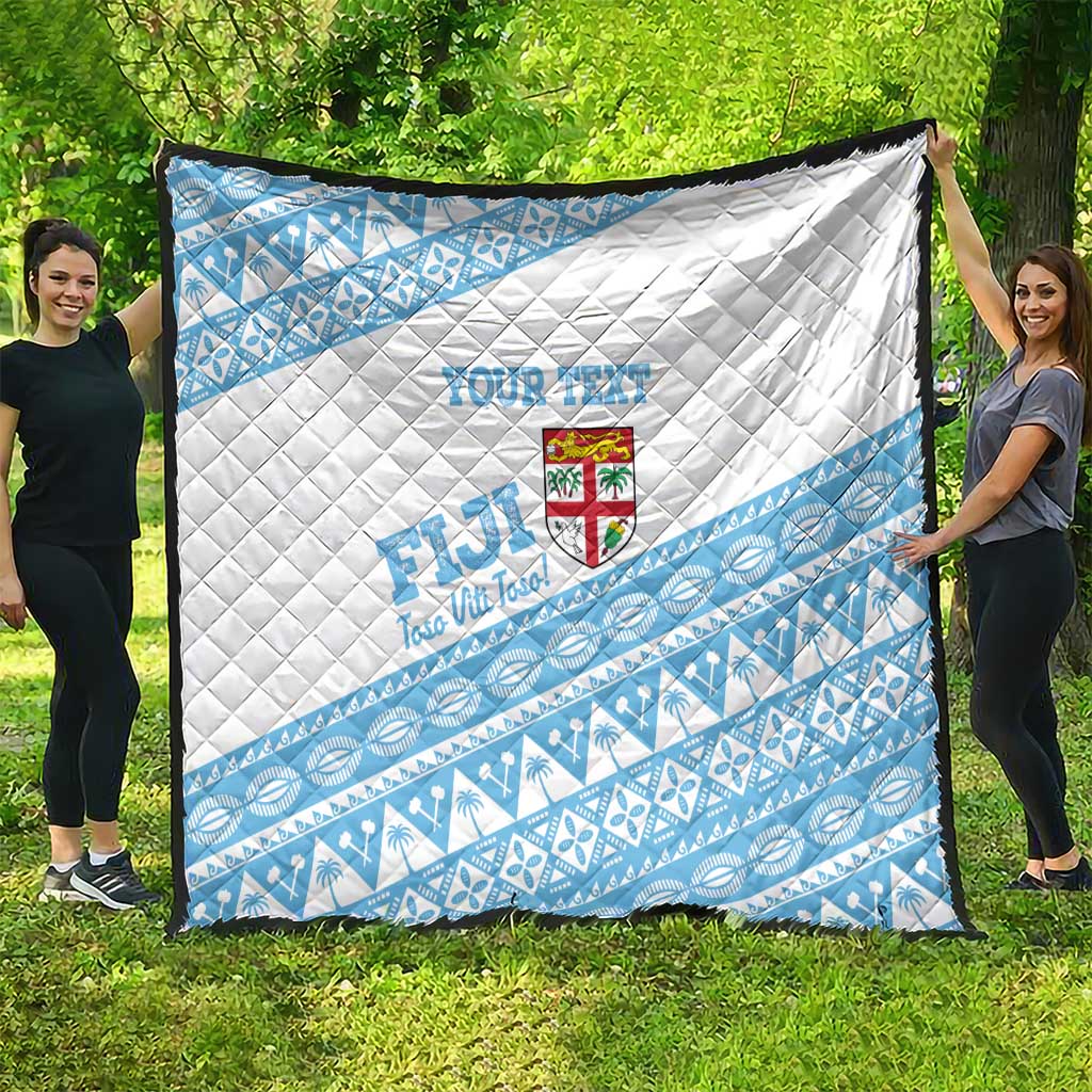 Fiji Rugby 2025 Custom Quilt Fijian Tapa Toso Viti Toso - White