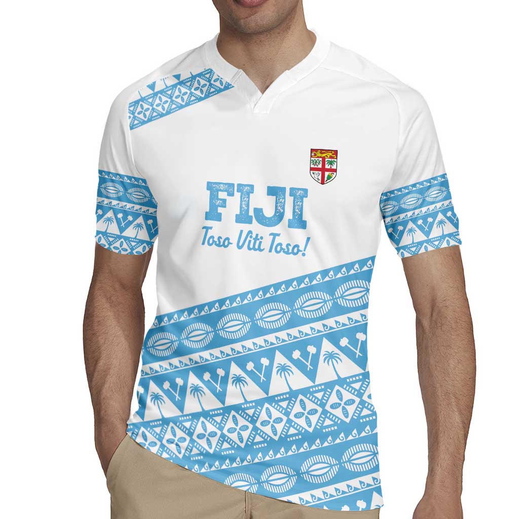 Fiji Rugby 2025 Custom Rugby Jersey Fijian Tapa Toso Viti Toso - White