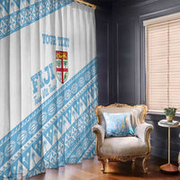 Fiji Rugby 2025 Custom Window Curtain Fijian Tapa Toso Viti Toso - White