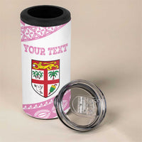 Fiji Rugby 2025 Custom 4 in 1 Can Cooler Tumbler Fijian Tapa Toso Viti Toso - Pink