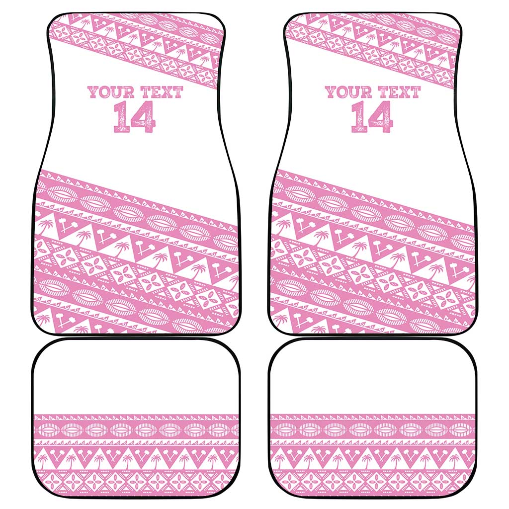 Fiji Rugby 2025 Custom Car Mats Fijian Tapa Toso Viti Toso - Pink