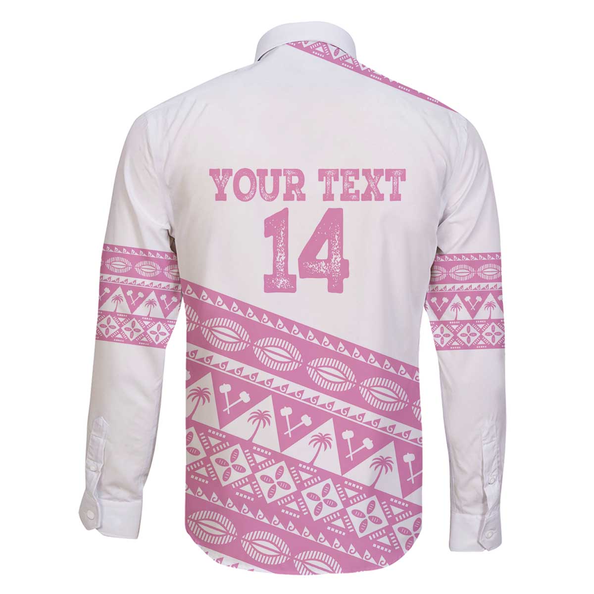 Fiji Rugby 2025 Custom Family Matching Off The Shoulder Long Sleeve Dress and Hawaiian Shirt Fijian Tapa Toso Viti Toso - Pink