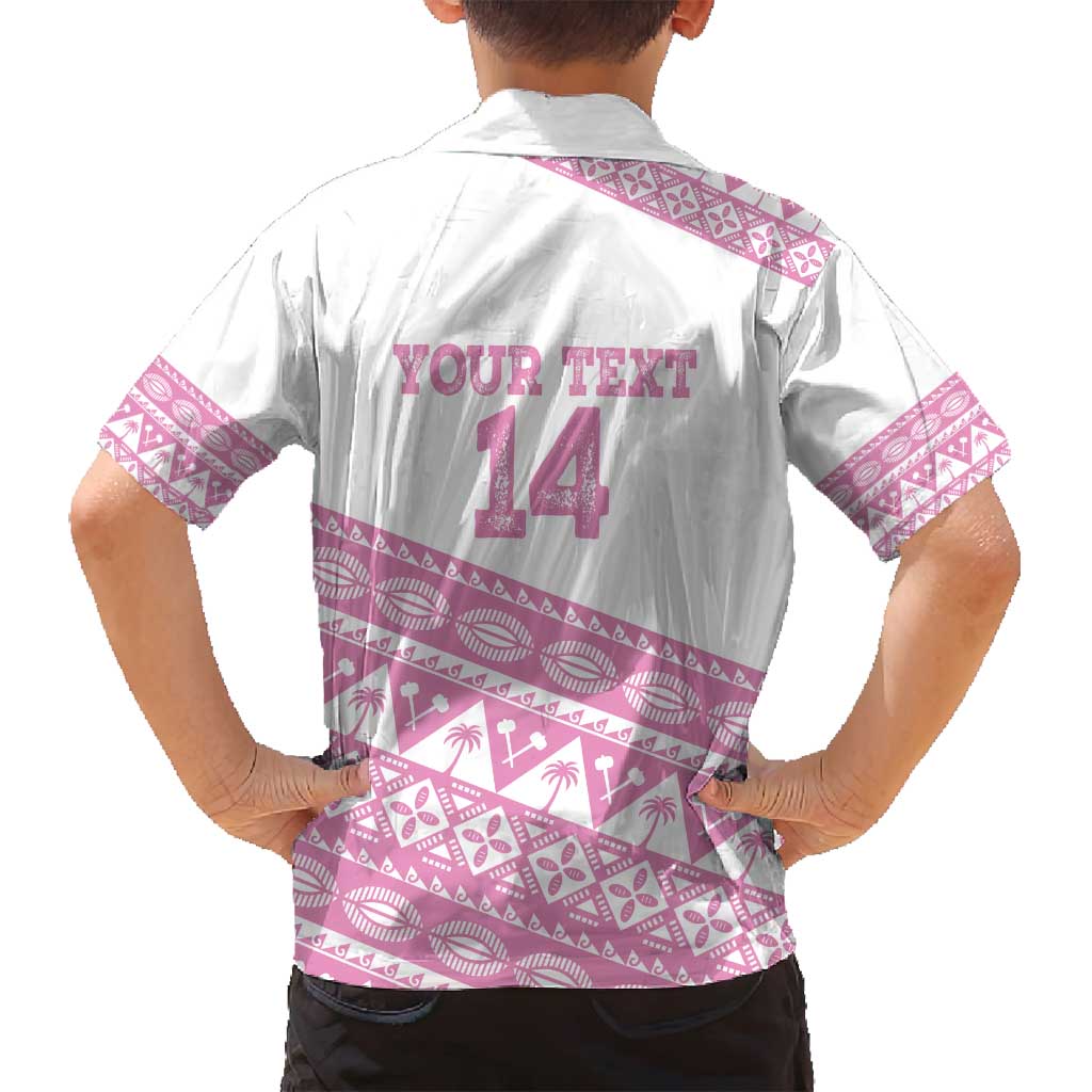 Fiji Rugby 2025 Custom Family Matching Summer Maxi Dress and Hawaiian Shirt Fijian Tapa Toso Viti Toso - Pink
