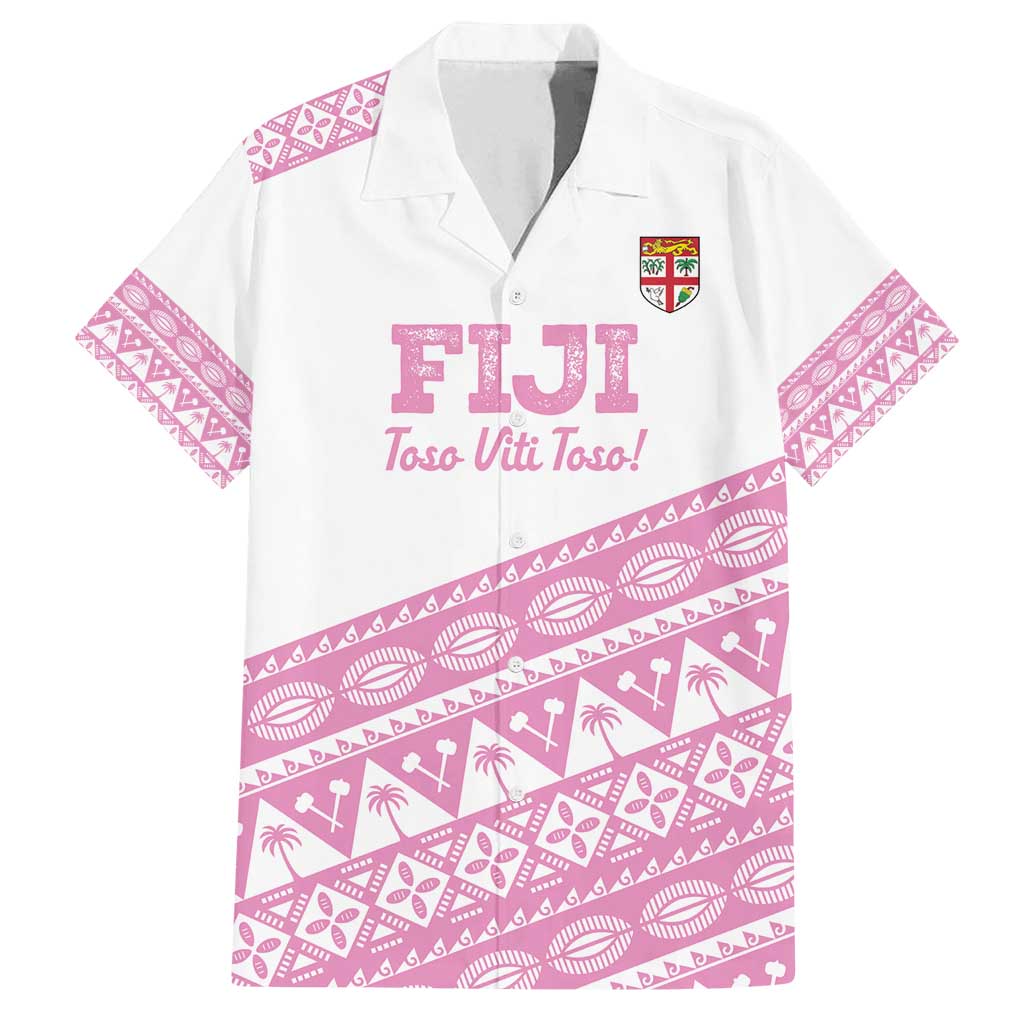 Fiji Rugby 2025 Custom Family Matching Summer Maxi Dress and Hawaiian Shirt Fijian Tapa Toso Viti Toso - Pink