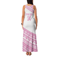 Fiji Rugby 2025 Custom Family Matching Tank Maxi Dress and Hawaiian Shirt Fijian Tapa Toso Viti Toso - Pink