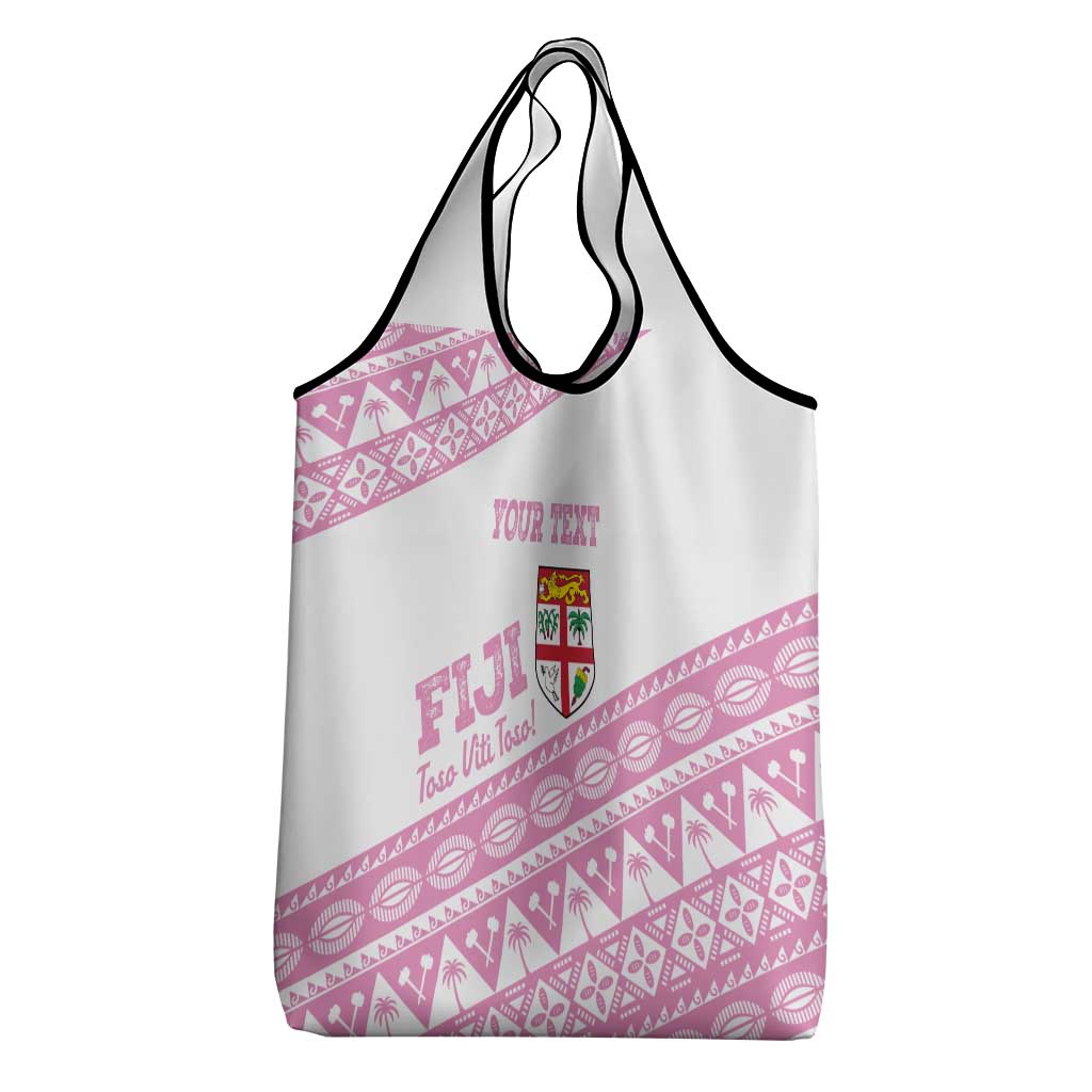 Fiji Rugby 2025 Custom Grocery Bag Fijian Tapa Toso Viti Toso - Pink