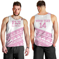 Fiji Rugby 2025 Custom Men Tank Top Fijian Tapa Toso Viti Toso - Pink