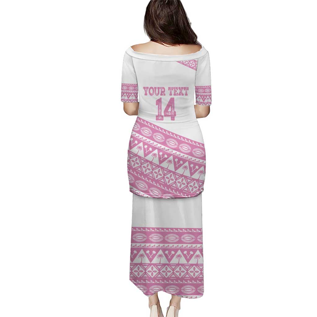 Fiji Rugby 2025 Custom Puletasi Fijian Tapa Toso Viti Toso - Pink